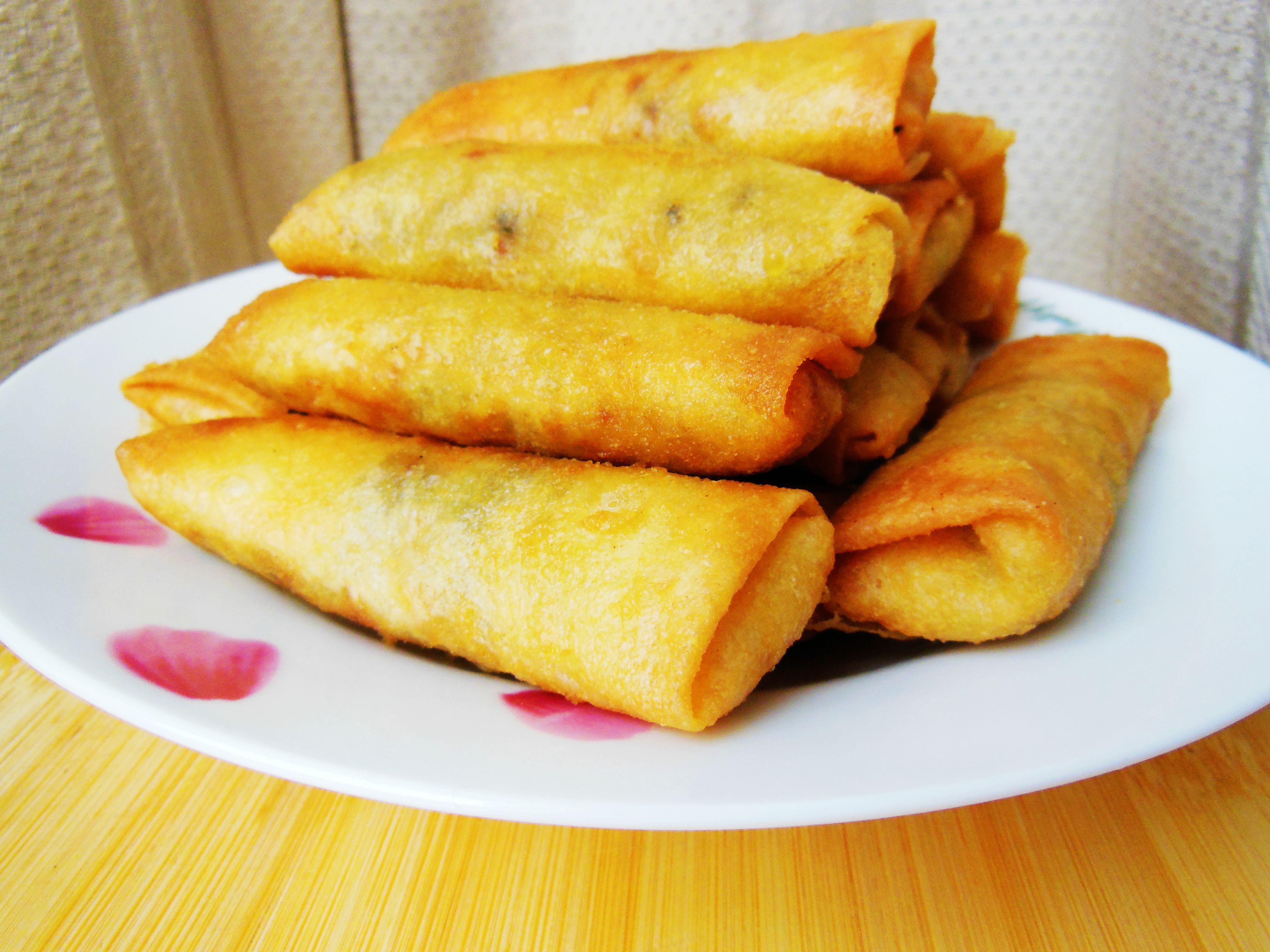 黄芽菜肉丝春卷