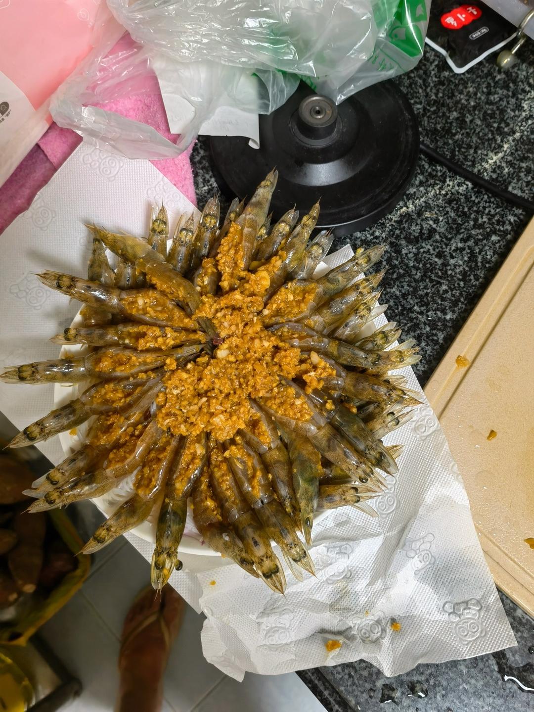 详细版蒜蓉粉丝开边虾