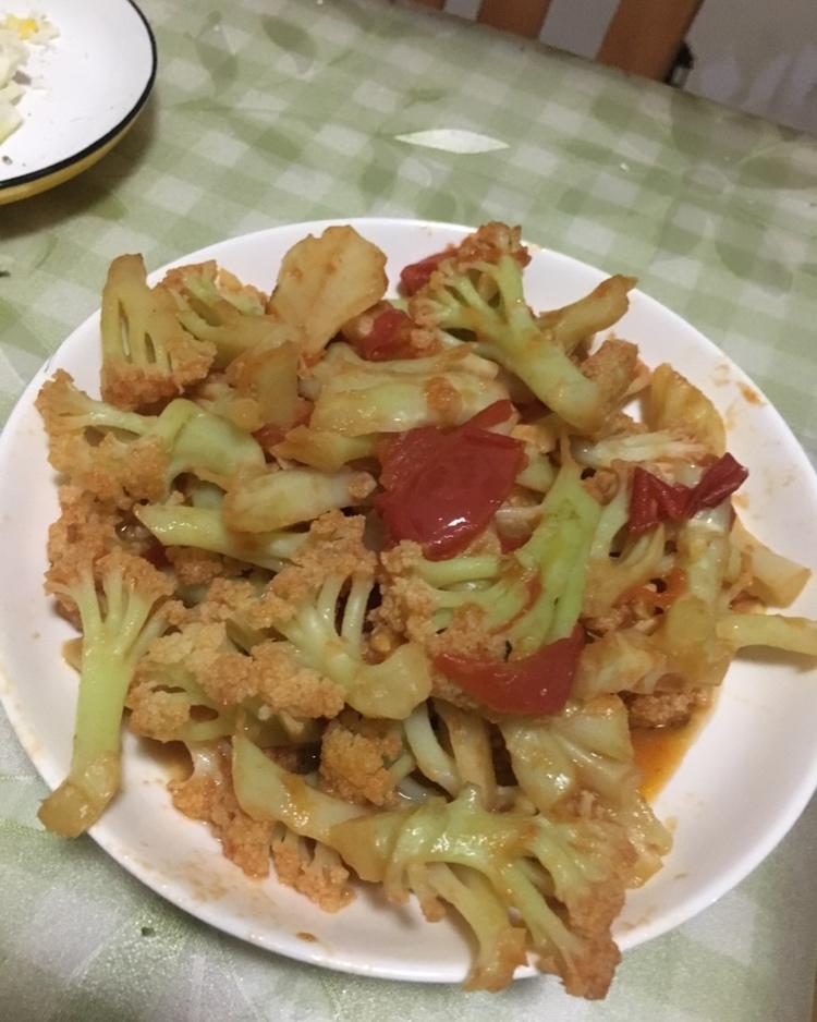 🍅炒有机花菜😘