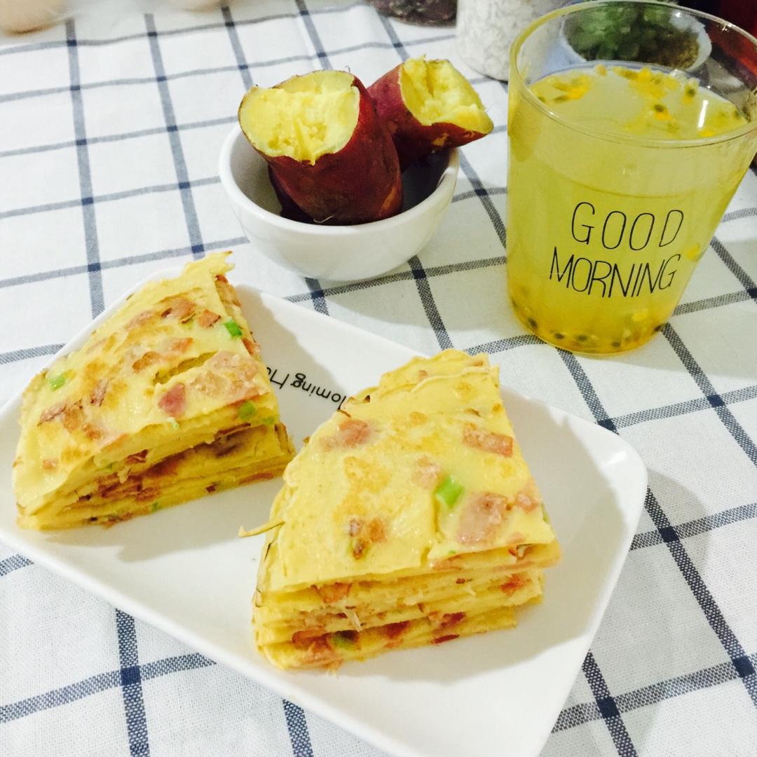 培根香葱鸡蛋饼
