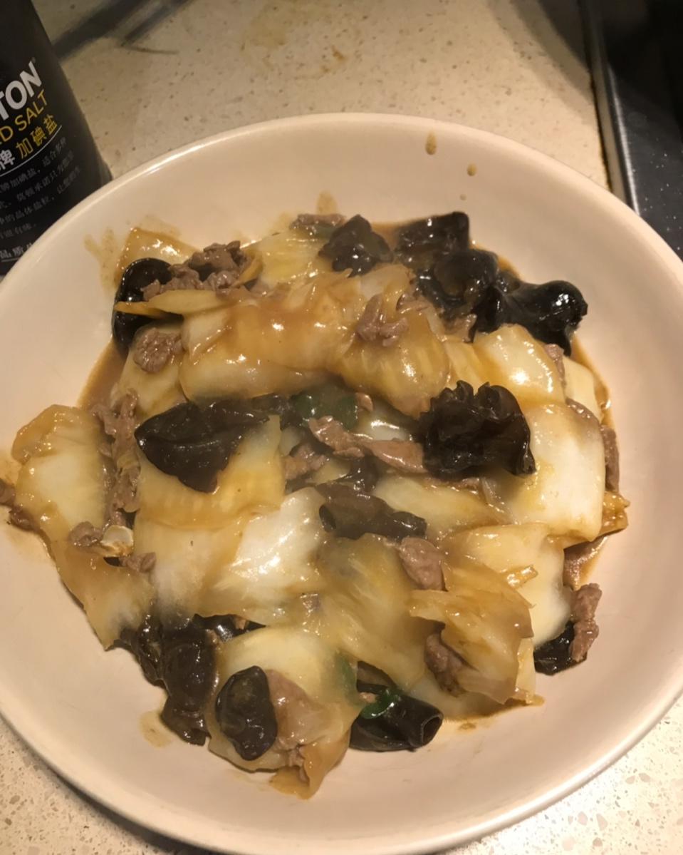 醋熘娃娃菜(牛肉版)