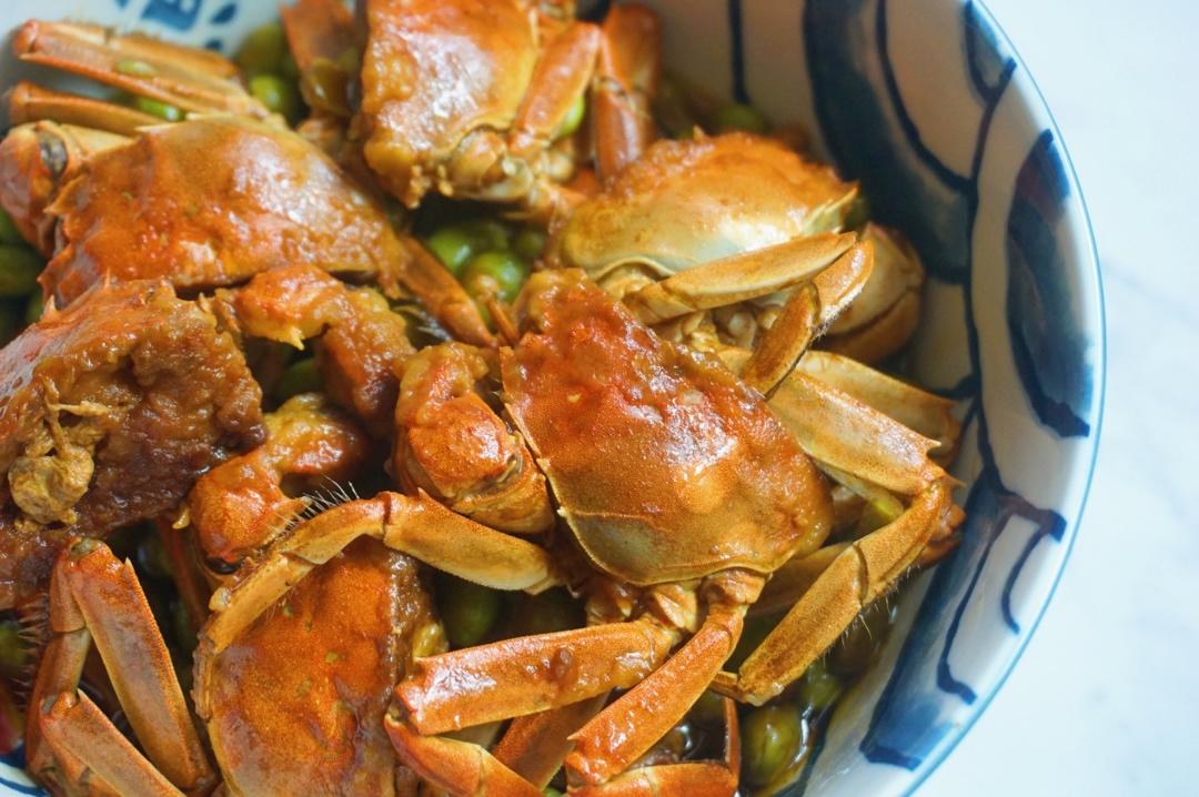 酱炒螃蟹（六月黄）毛豆