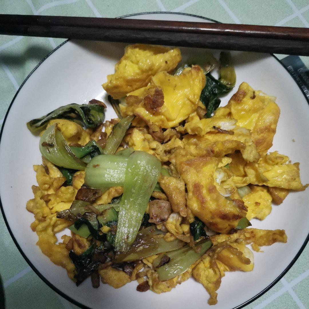 这么操作，油菜炒鸡蛋超好吃