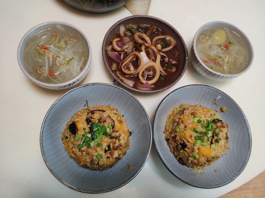 【香菇火腿南瓜饭】快午餐，惊艳你的味蕾，好吃到一碗一碗停不下来