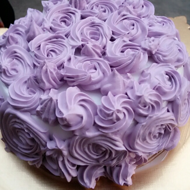 紫色玫瑰渐变裱花蛋糕