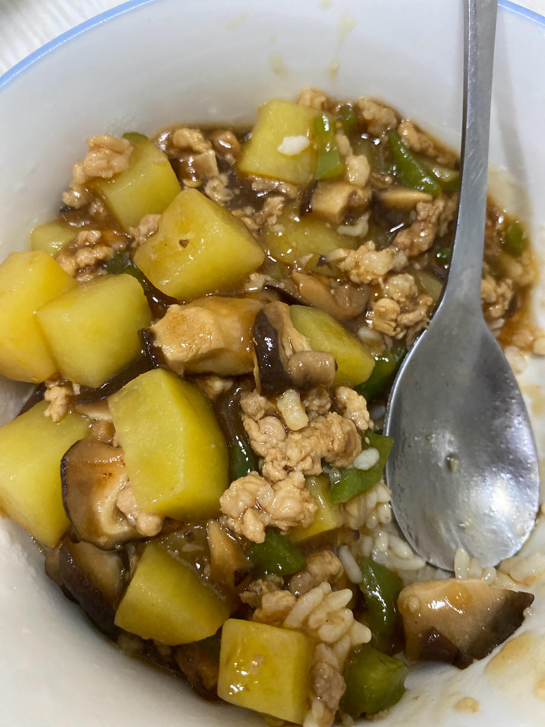 ㊙️香菇土豆肉沫拌饭❗️比外卖还好吃