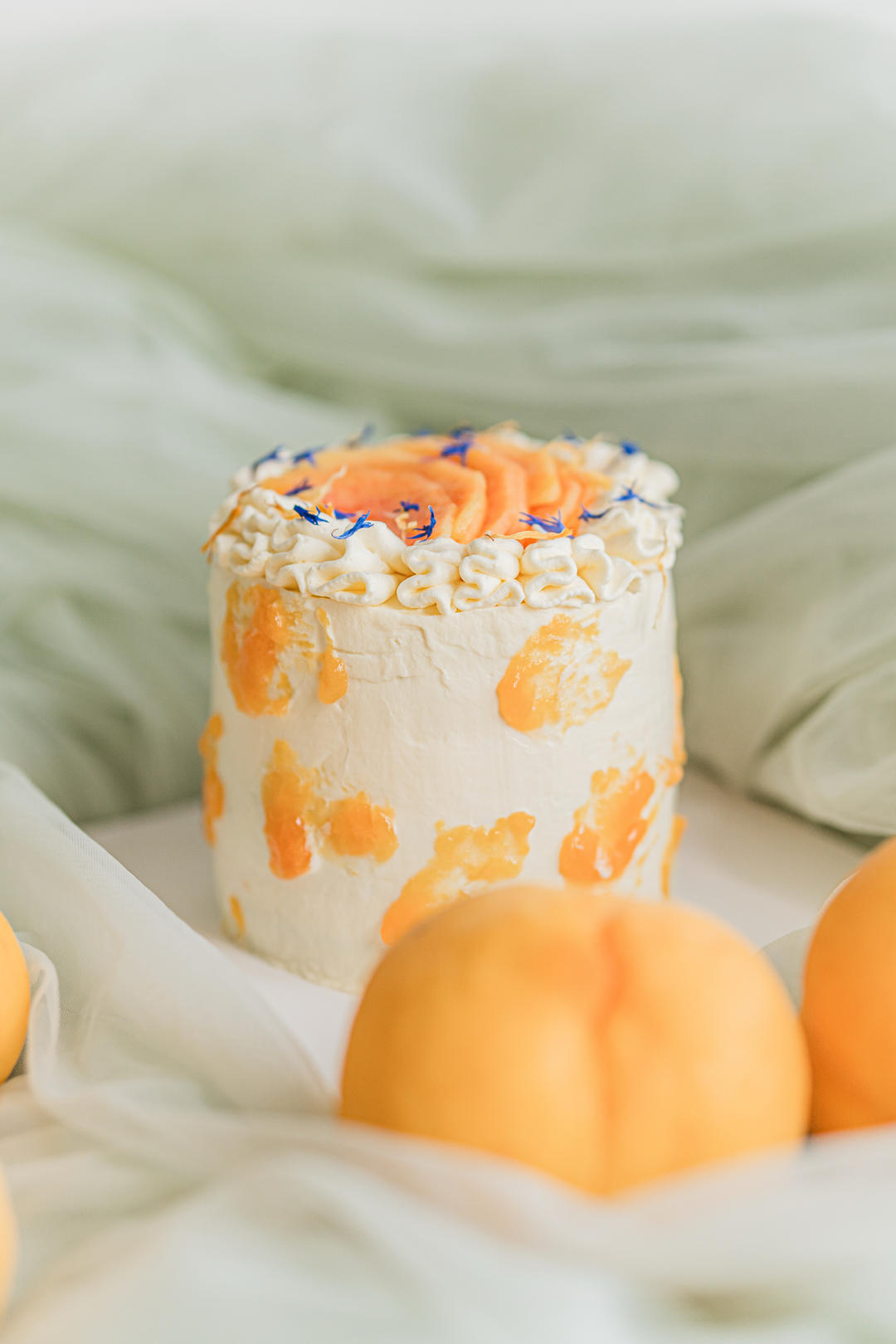 日落出“桃”🍑｜焙茶黄桃小蛋糕