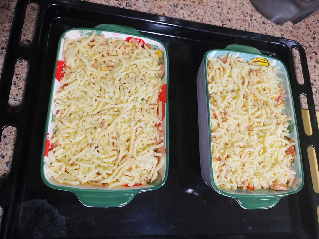 鸡胸肉芝士焗饭，超强拉丝肉香浓郁！