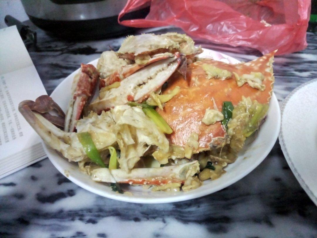 姜葱炒花蟹