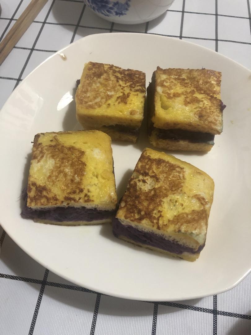 紫薯泥吐司三明治