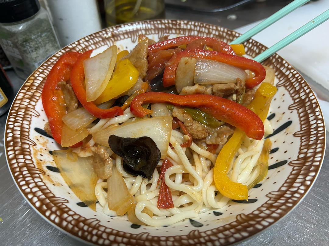 过油肉/新疆拉条子/新疆拌面/过油肉拌面（附过油肉炒制方法）