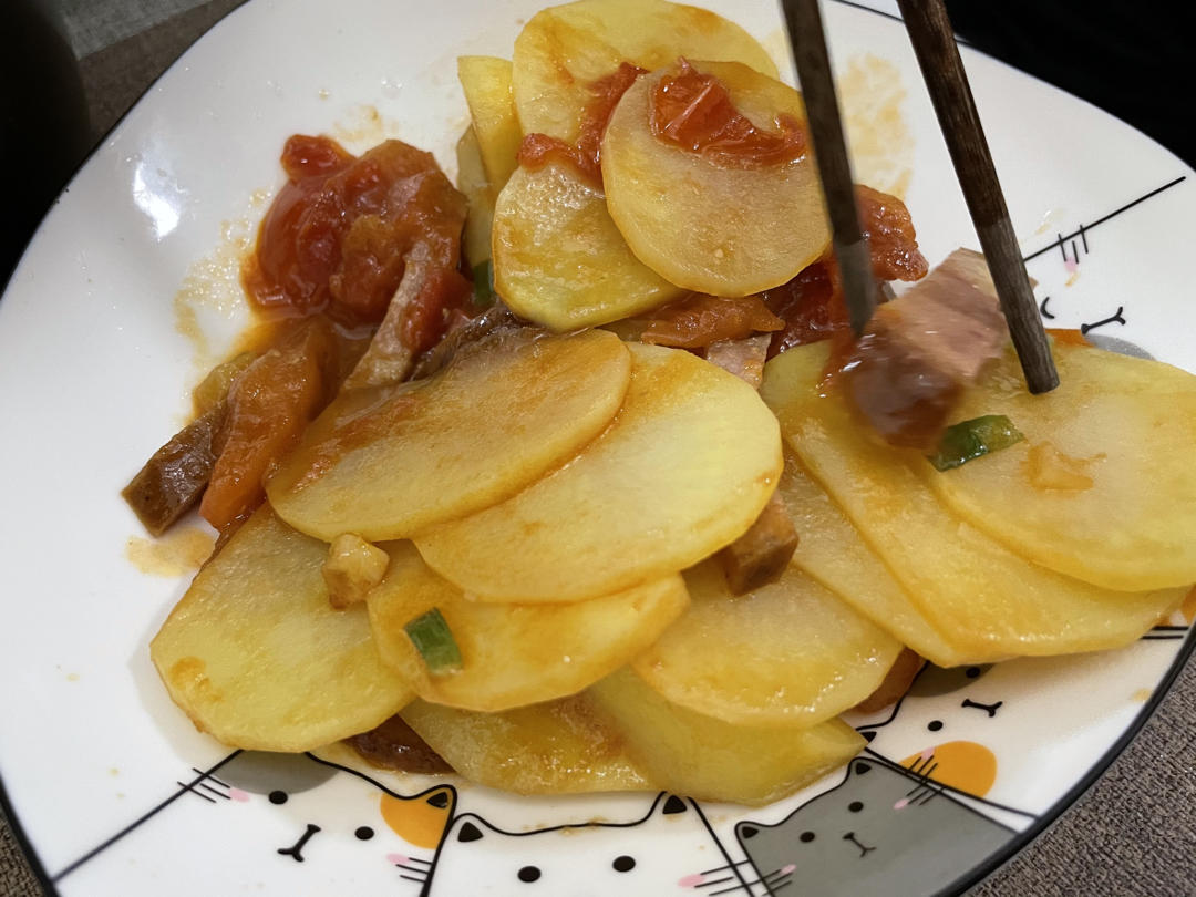 西红柿炒土豆片