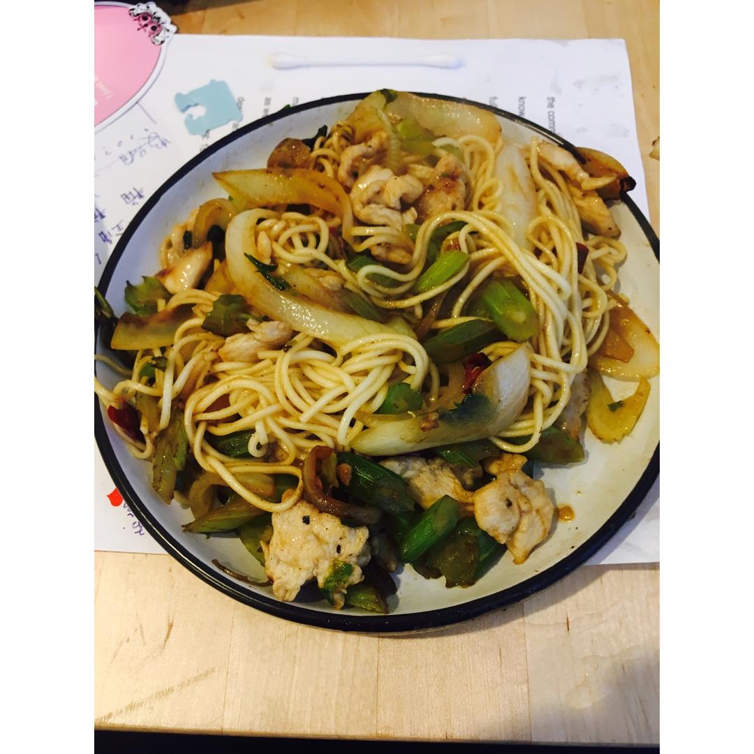 西芹洋葱鸡肉丝