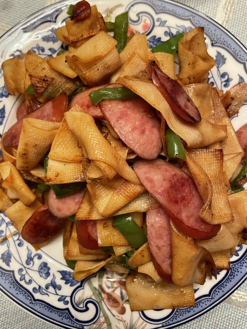 青椒炒豆皮