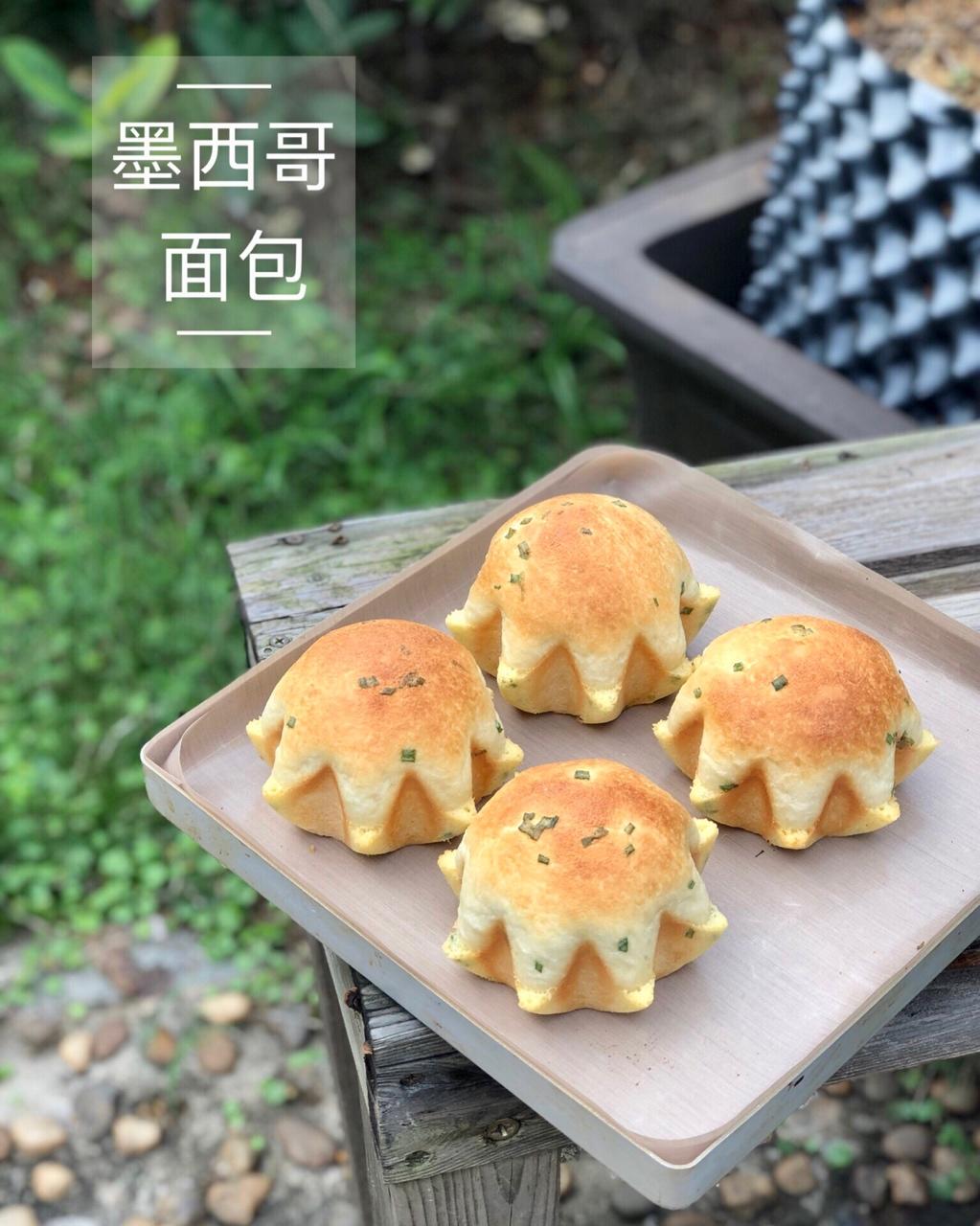 葱香肉松墨西哥面包（波兰种+烫种）