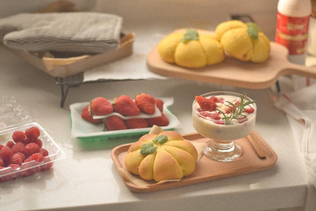 南瓜麻薯软欧包