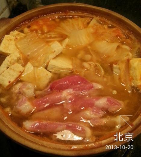 豆腐泡菜暖锅的做法