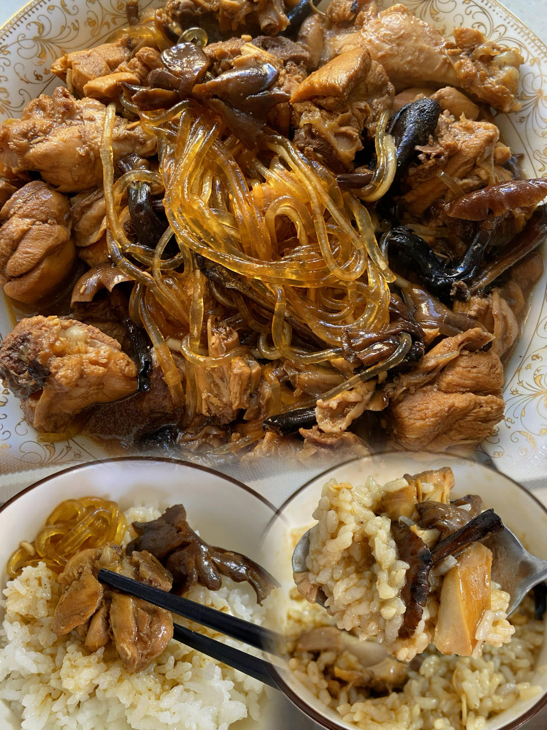 鸡蘑粉【小鸡炖蘑菇粉条】