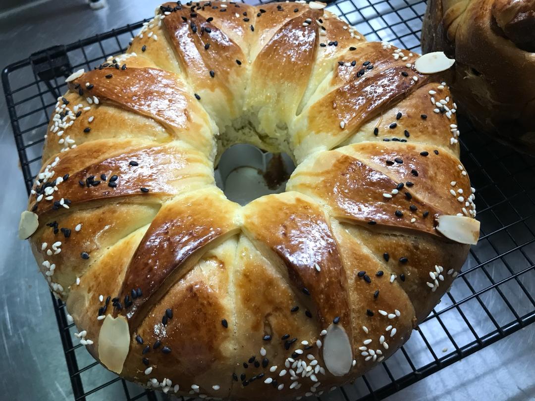 皇冠花朵面包（面包机版和面）