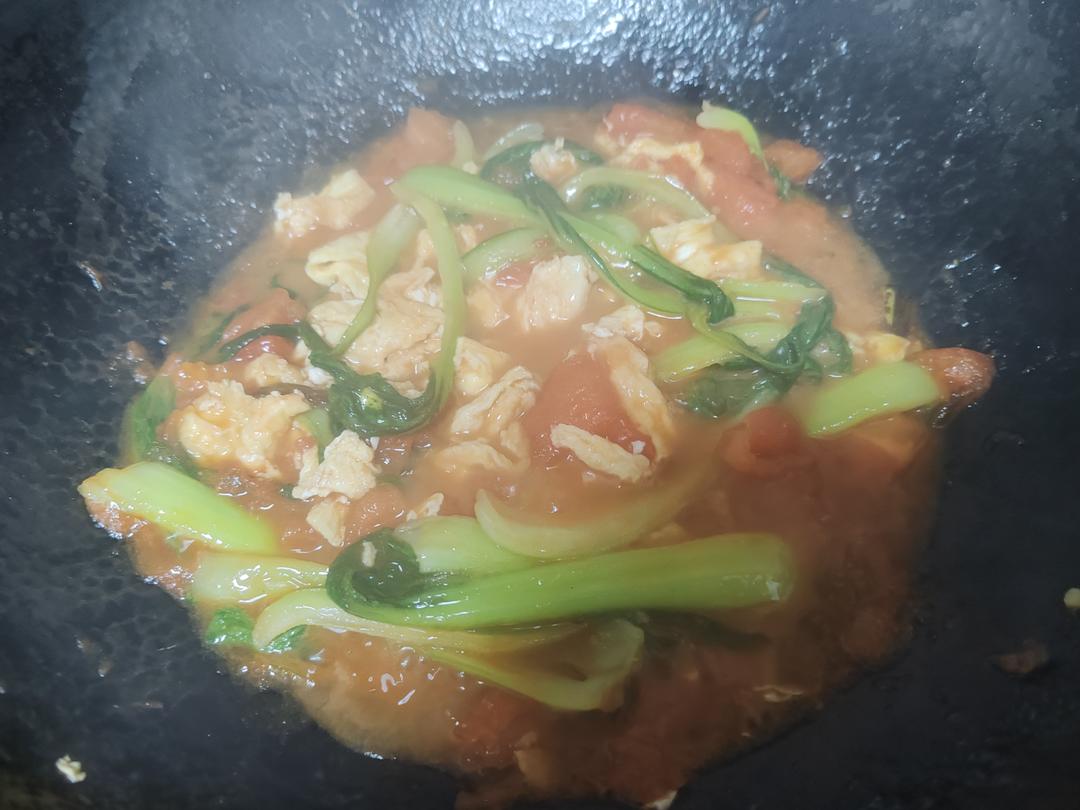 西红柿炒鸡蛋（和油菜）