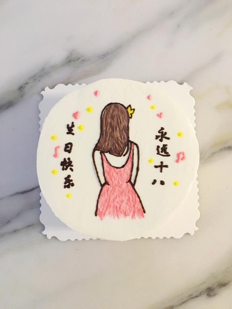 记录我的淡奶油手绘蛋糕