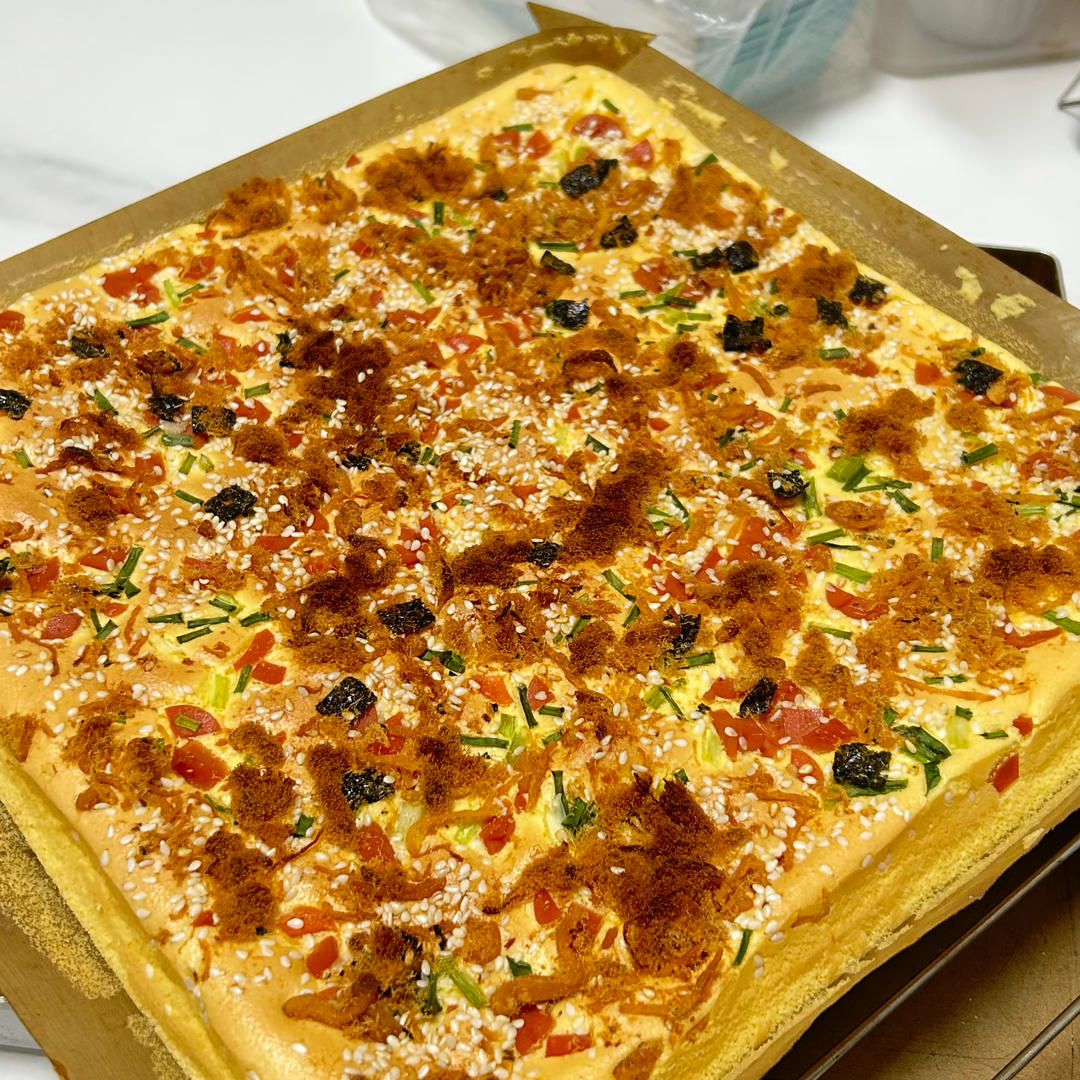 芝麻香葱肉松蛋糕（咸味）
