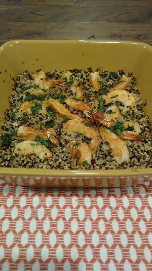 garlic shrimp and quinoa的做法 步骤6