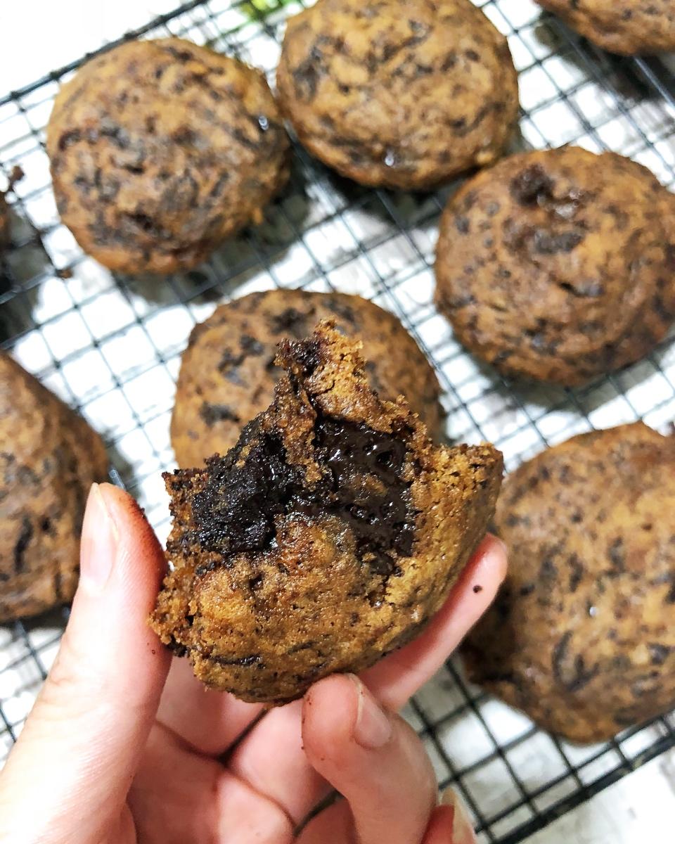 香草海盐巧克力大曲奇—冬天来一块真的超幸福哦