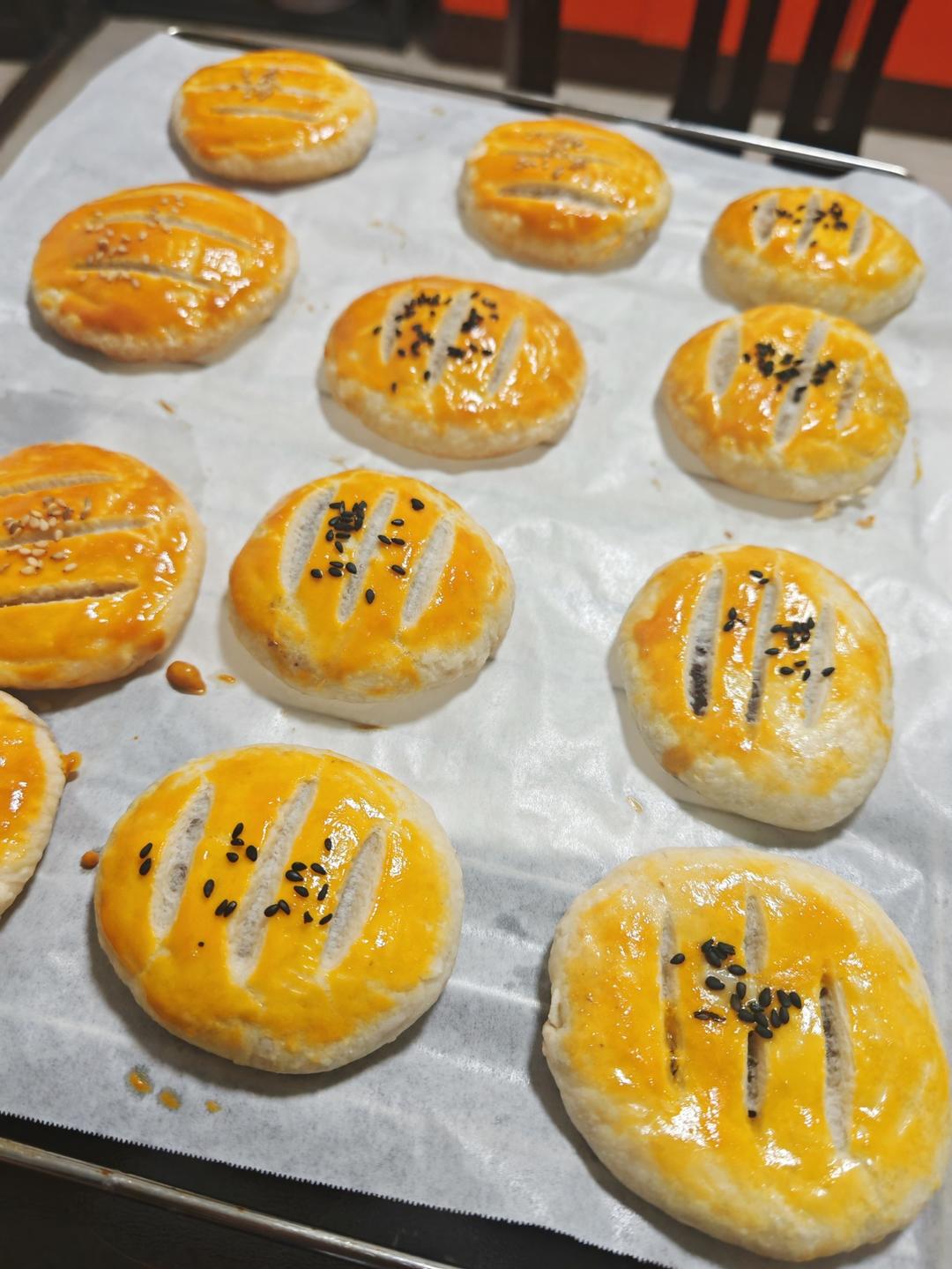 红豆酥饼｜这样做超酥脆‼️好吃到掉渣