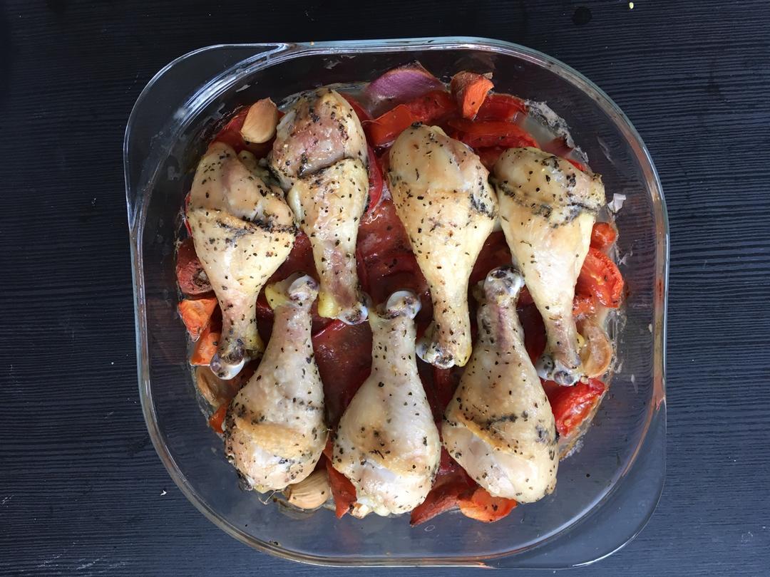 罗勒番茄烤鸡腿