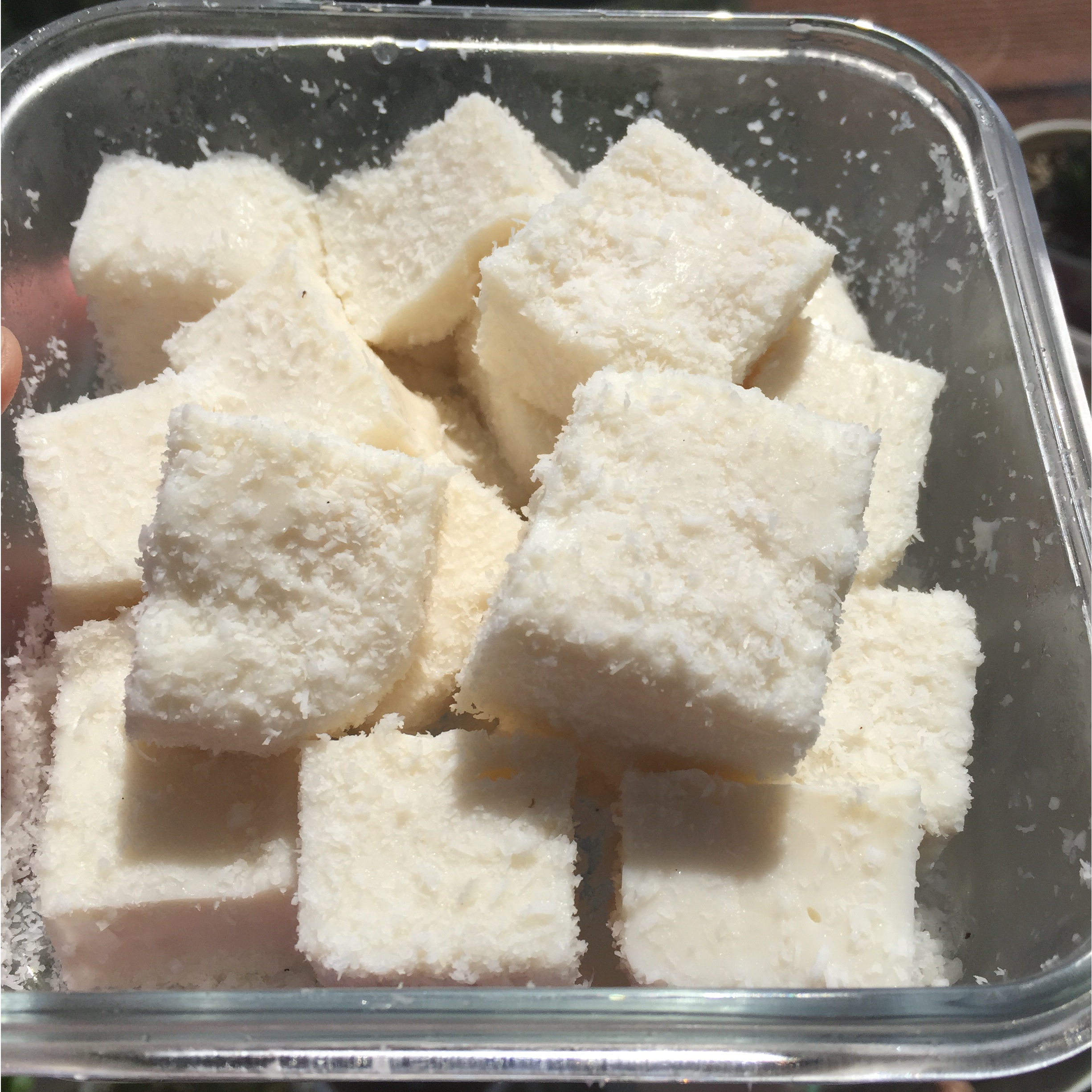 椰丝牛奶小方糕