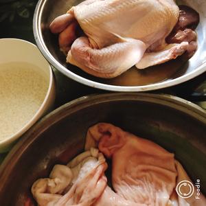 韩式参鸡版肚包鸡的做法 步骤2