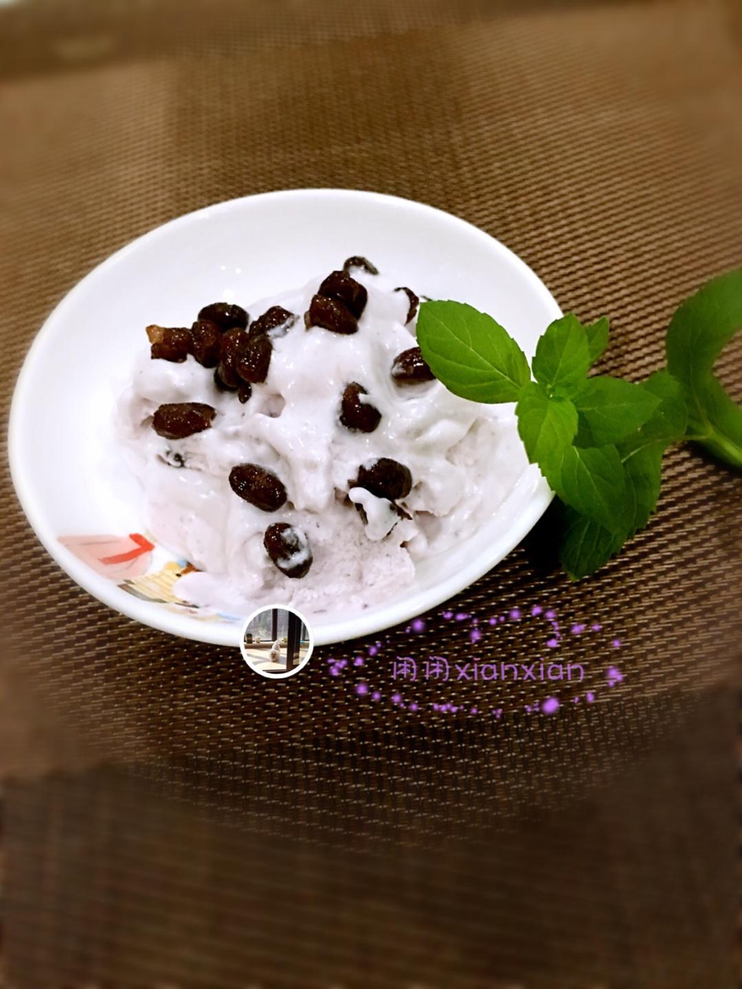 蓝莓酸奶蜜豆冰淇淋的做法 步骤12