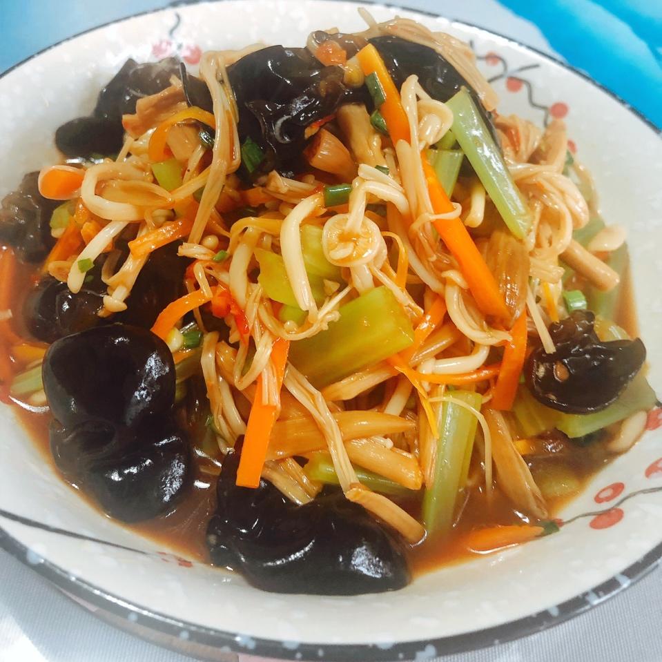 凉拌素菜金针菇