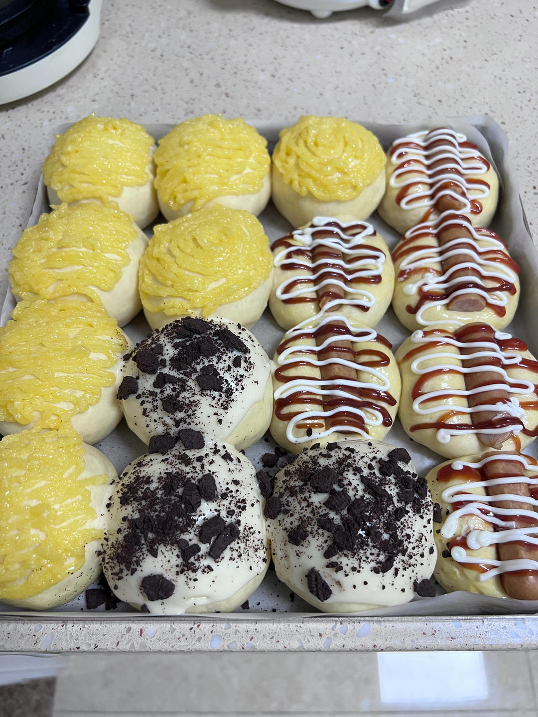 一个面团做4种口味面包！松软可口巨美味！