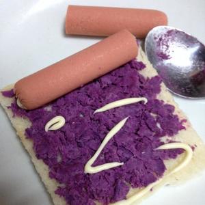 紫薯火腿卷的做法 步骤3