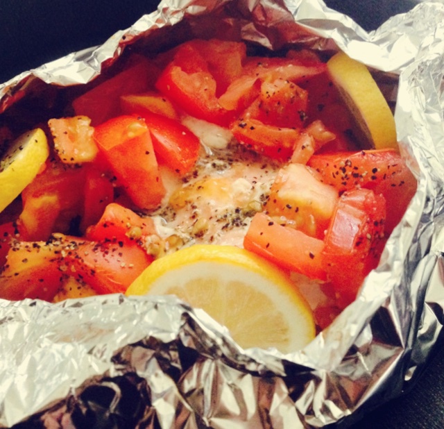 锡纸烤三文鱼  （Salmon Baked in Foil）