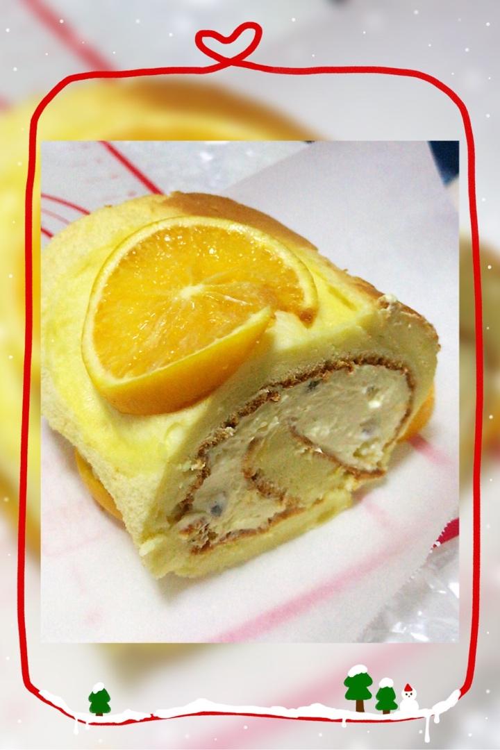 橙子戚风蛋糕卷