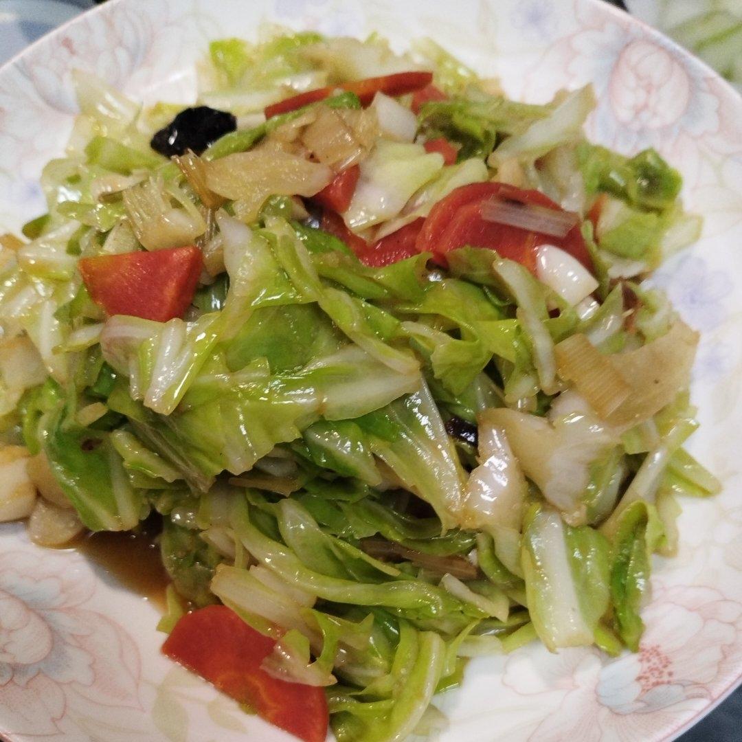 两分钟快菜 炝炒莲花白