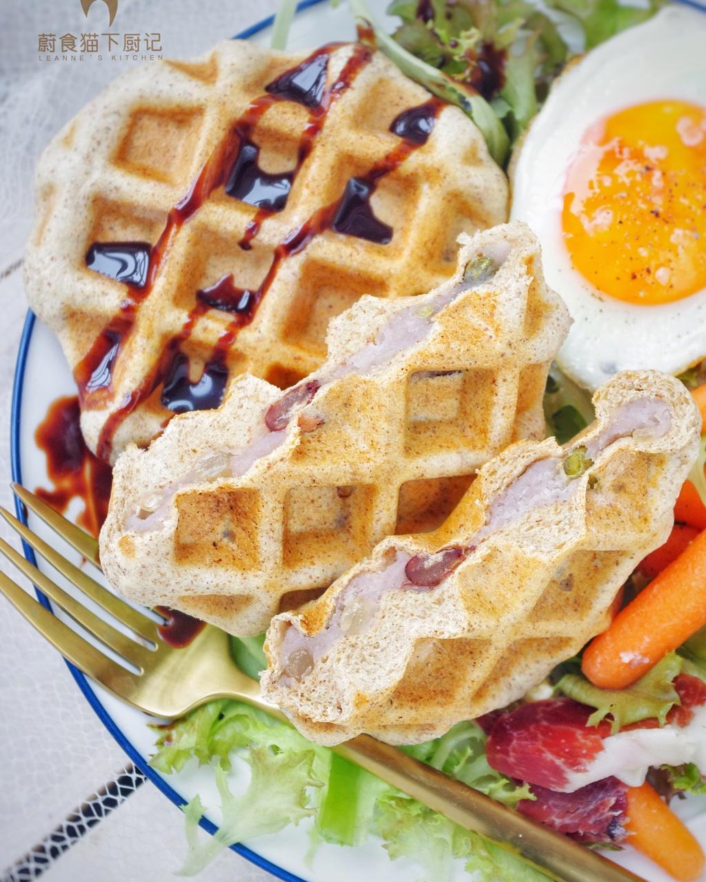 肉松夹心黑麦面包华夫饼（低糖油）