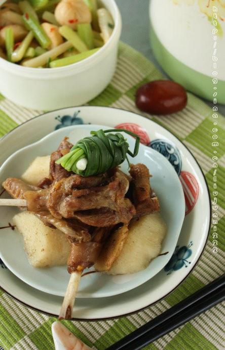 老鸭蒸山药的做法