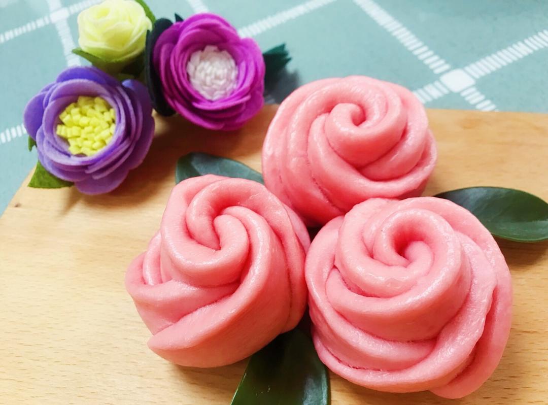 芮跳跳做的奶香红玫瑰花卷之【红红火火年夜饭】