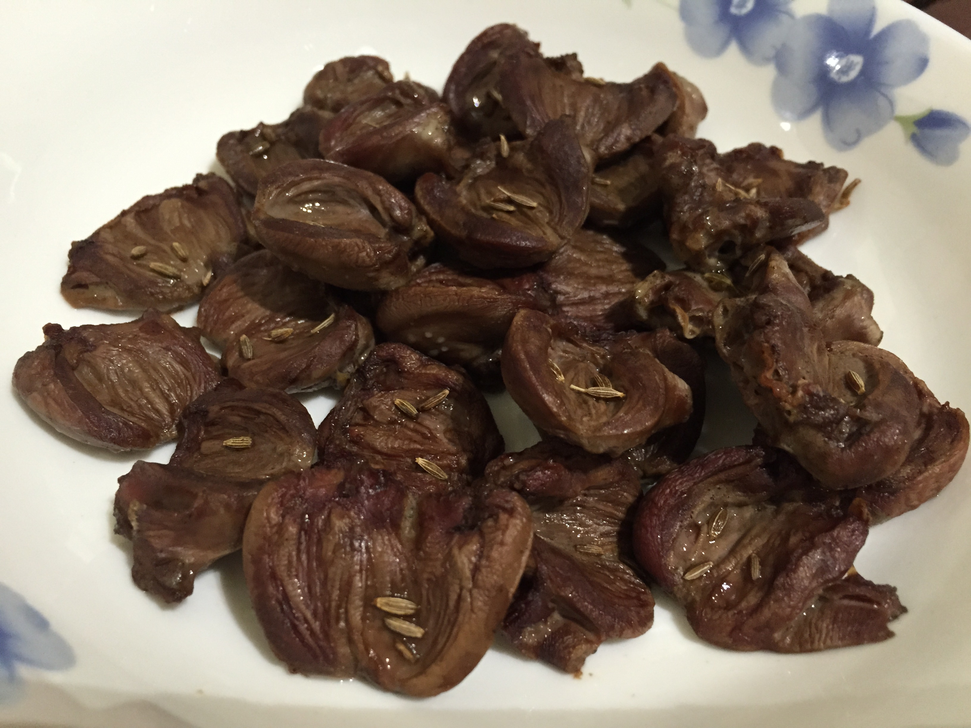 孜然烤鸡心