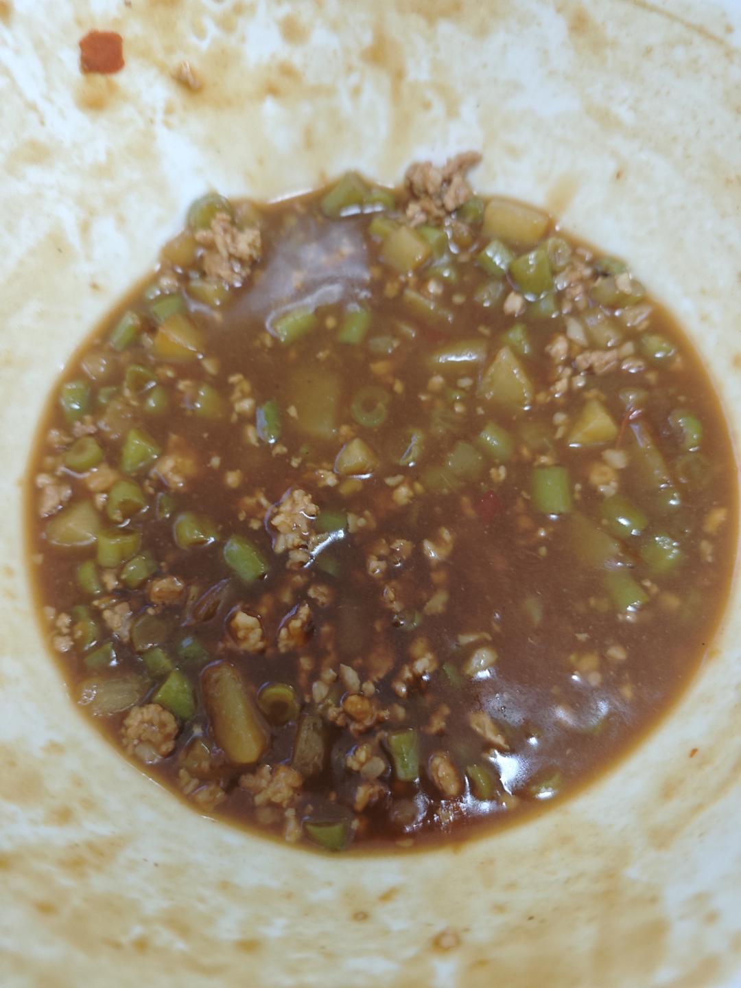 豆角土豆肉沫打卤面