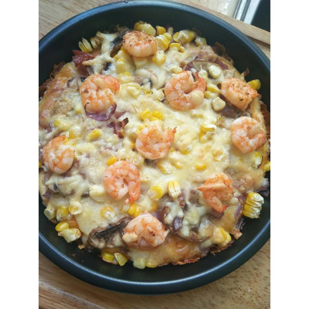 鲜虾培根薄披萨—海氏烤箱定制