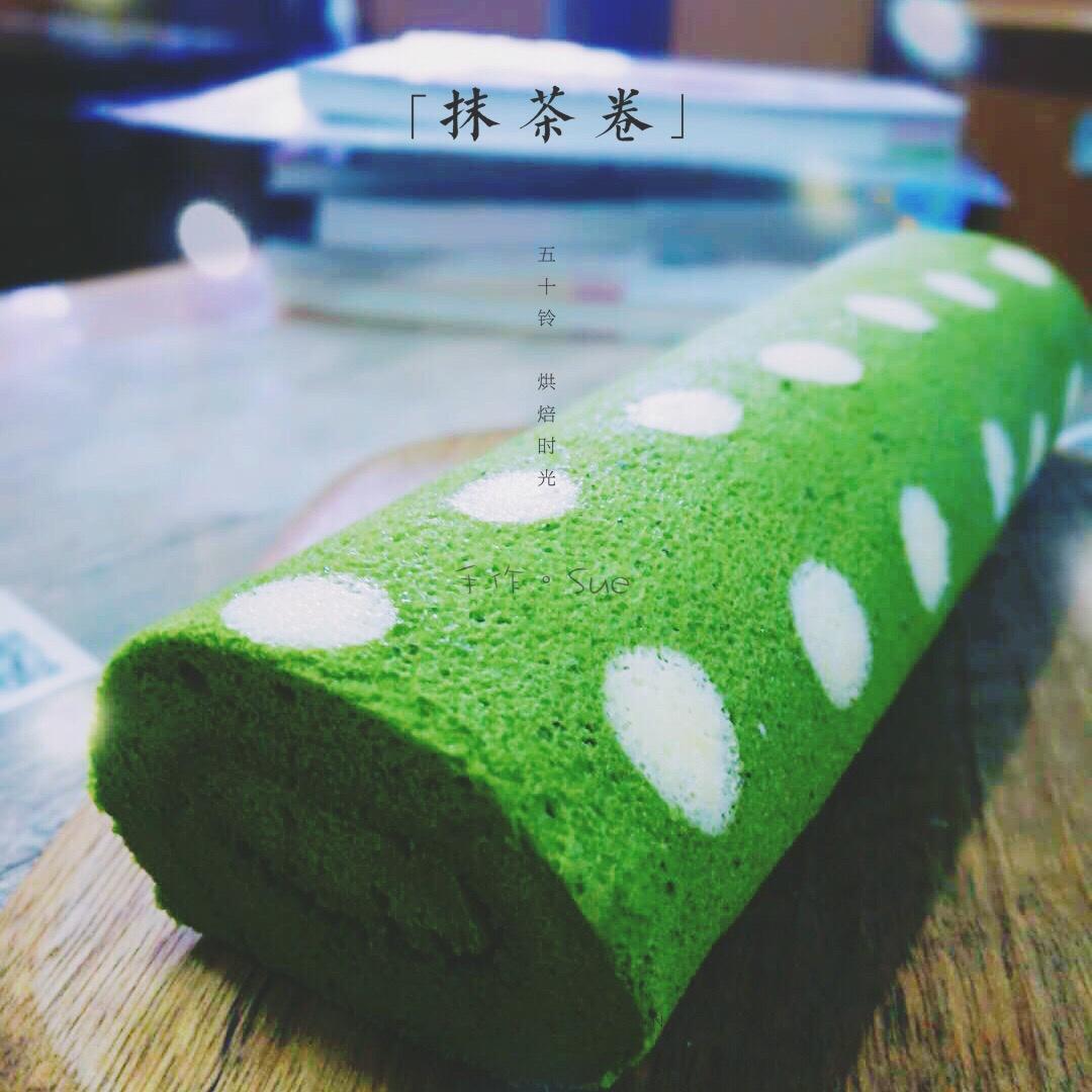 抹茶波点（条纹）蛋糕卷