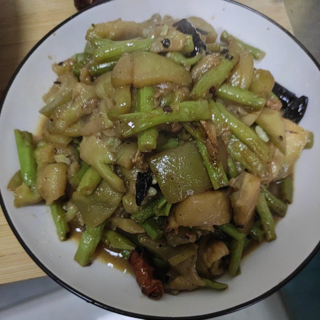 下饭菜茄子炒豆角（少油版）