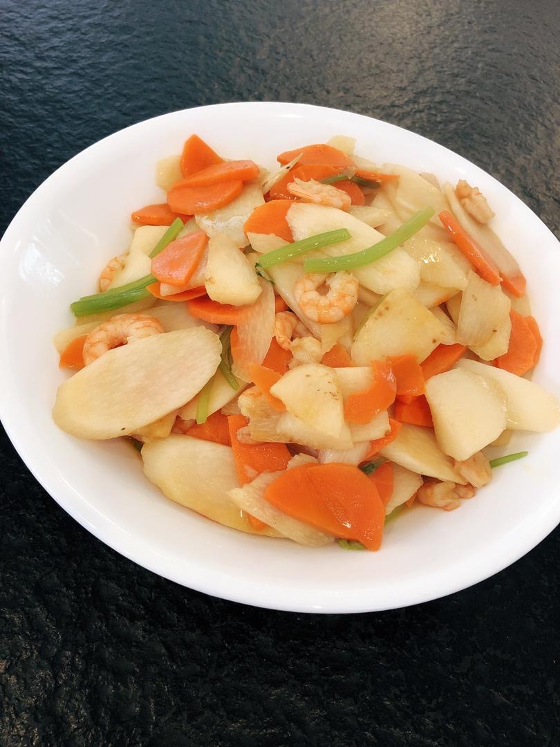 时蔬炒虾仁