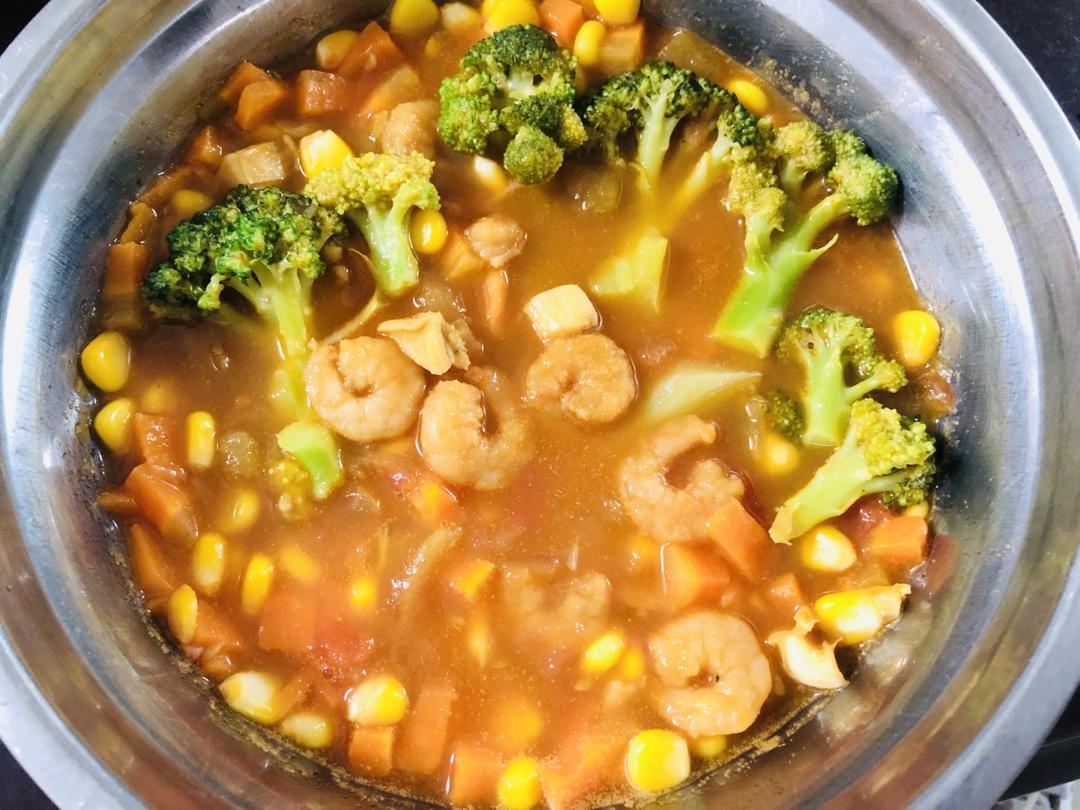 番茄虾仁西兰花汤