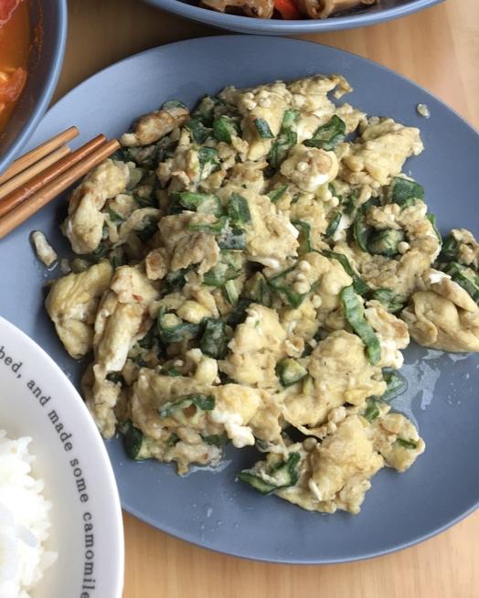 秋葵炒鸡蛋